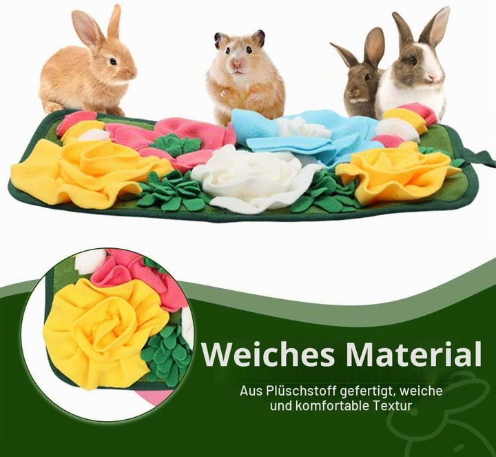 Futtermatte für Kaninchen, Hasen Schnüffelteppich, Schnüffelmatte Kleintiere mit Hängendem Seil für
