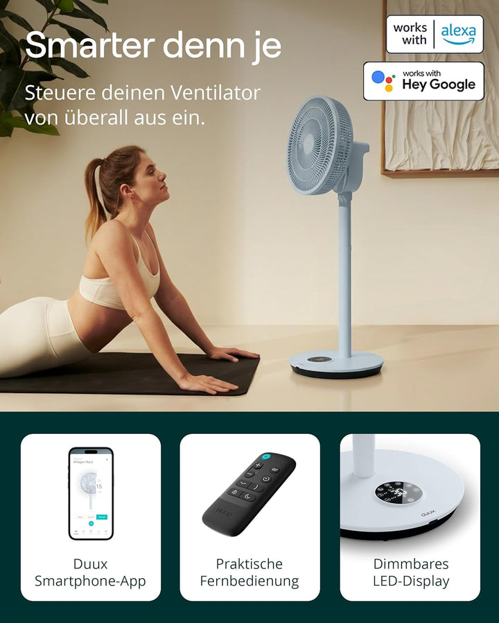 Duux Whisper Flex 2 Smart Ventilator – flüsterleise 13 dB – Nachtmodus & Timer – höhenverstellbar (5