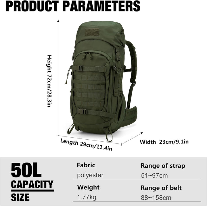Mardingtop 50/60 Liter Erwachsene Taktischer Trekkingrucksacke Rucksack Outdoor Wanderrucksäcke 50l