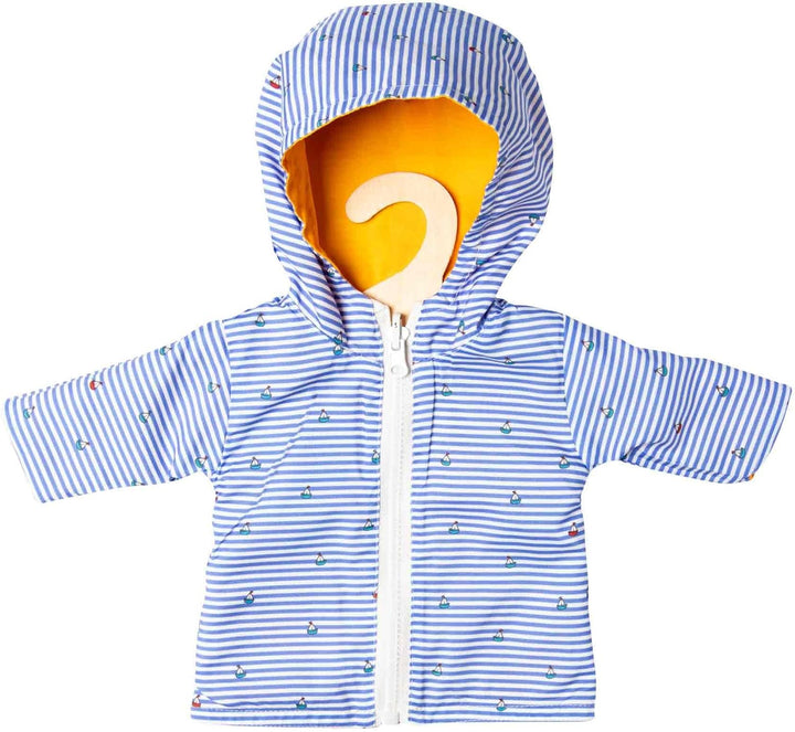 Heless 2525 - Wendeanorak mit Kapuze für Puppen im Design Maritim, Grösse 35 - 45 cm, schützt vor Wi