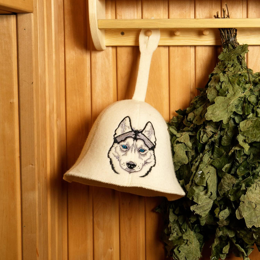 Sauna Guru Saunahut - 100% organische Wollfilzmützen - Schützen Sie Ihren Kopf vor Hitze - Sauna Zub