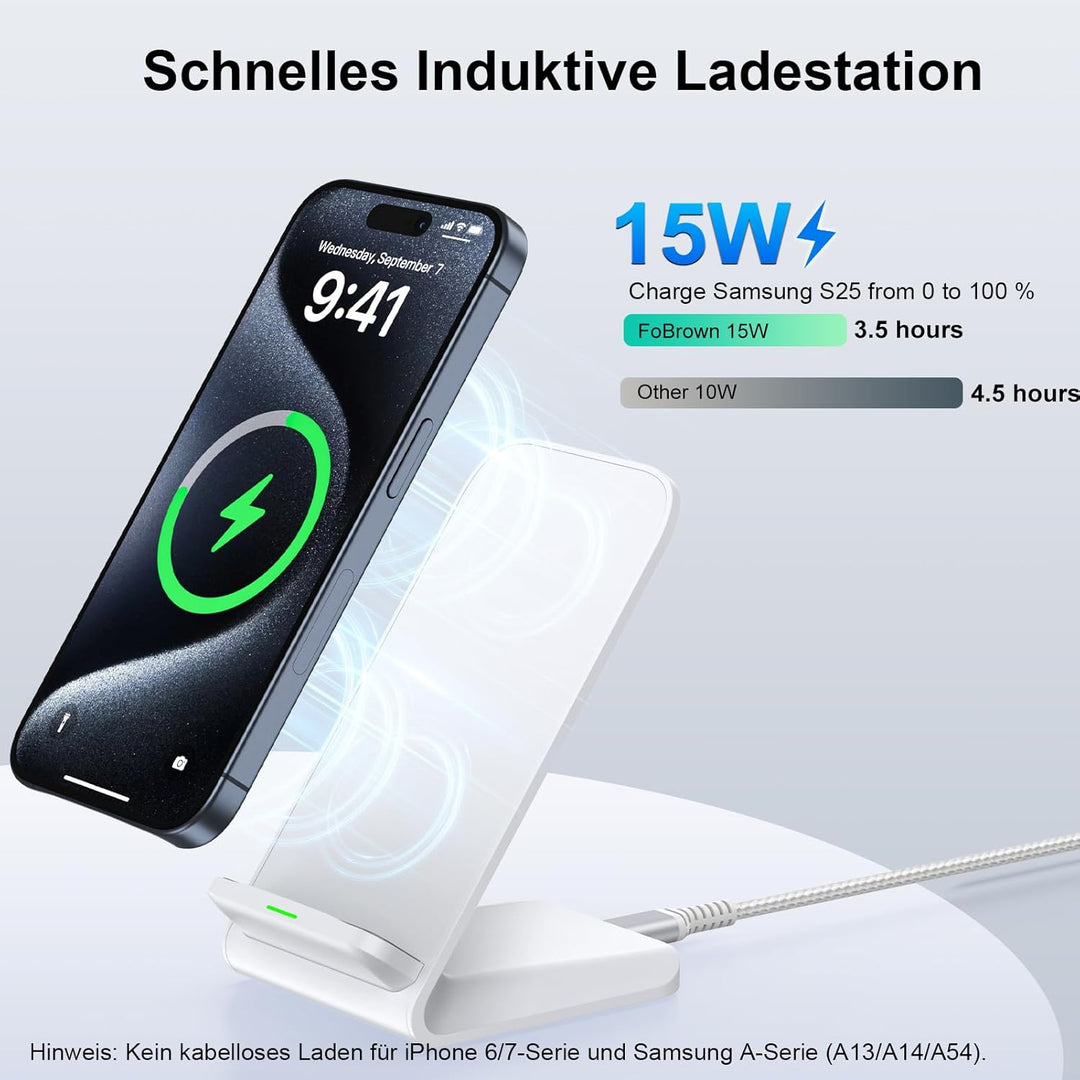 15W Fast Wireless Charger Stand Induktive Ladestation für Google Pixel 10 Pro XL 9 9a 8 7, Kabellose