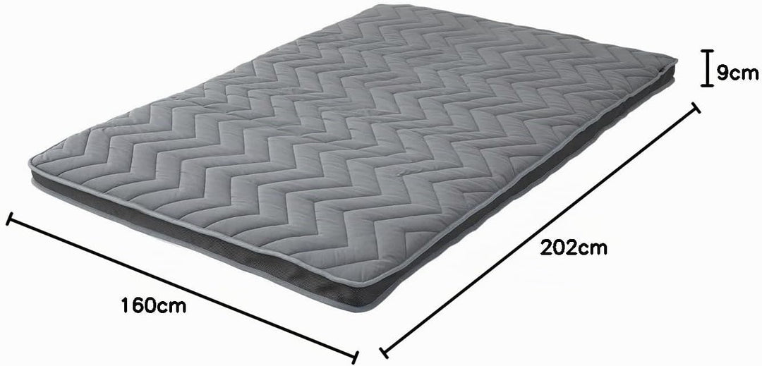 EMOOR Japanische Wollmischung Gepolsterte Futonmatratze GOMA 160 x 202 cm Grau (Fest), Urethan Zwick