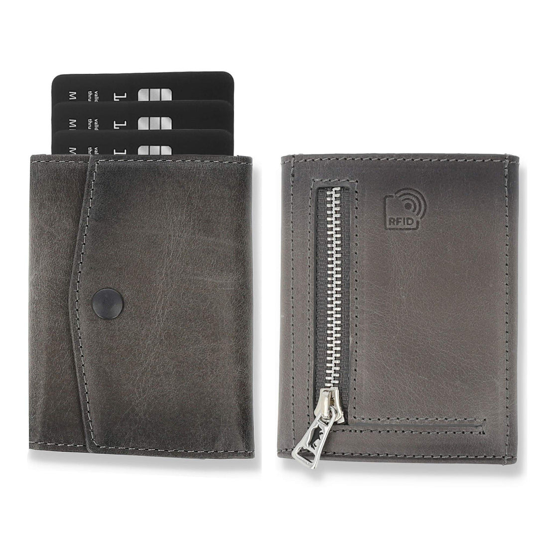 Solo Pelle® Leder I Slim Wallet mit Münzfach I Geldbeutel mit RFID Schutz I Platz für mindestens 12