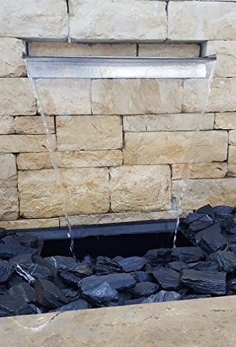 garten-wohnambiente Wasserfall 75 cm incl. LED-Beleuchtung aus Edelstahl matt gebürstet Wasserauslau