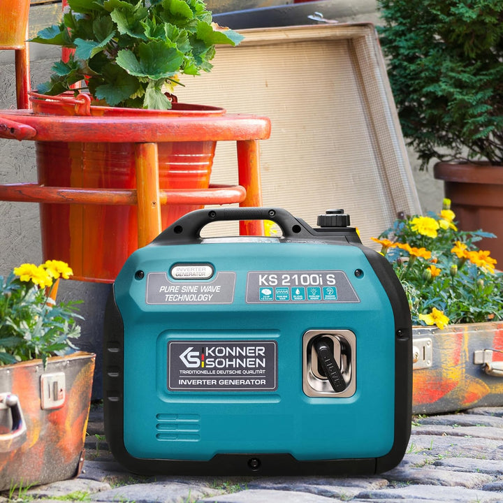 Inverter-Generator KS 2100i S von Könner & Söhnen. Stromerzeuger benzin 2000 W, Schuko-Steckdose 230