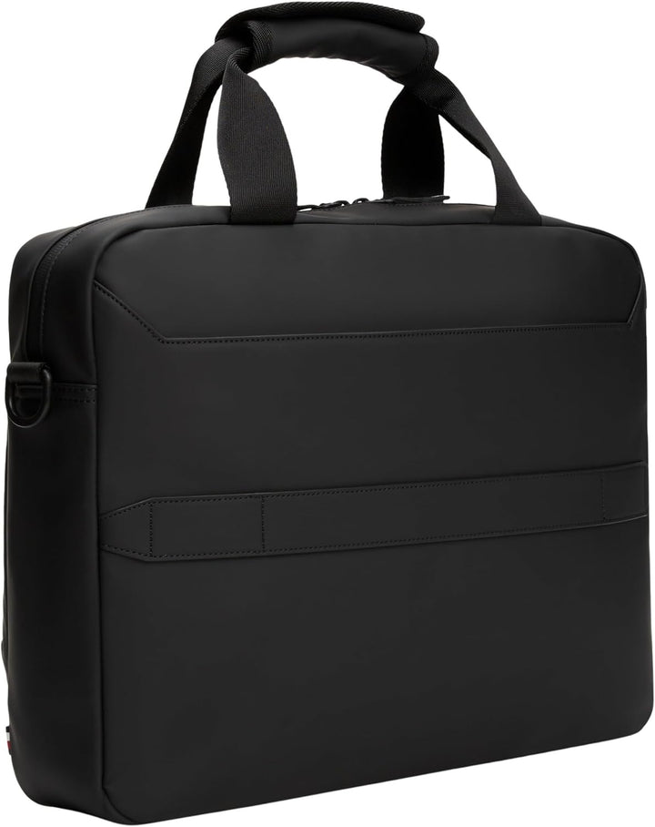 Tommy Hilfiger Herren Laptoptasche Computer Bag mit Aussentasche, Schwarz (Black), Einheitsgrösse