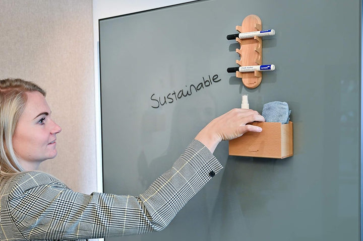 Legamaster 7-122125 WOODEN Markerhalter für Glasboards, magnetisch für Glasboards Holz, für Glasboar