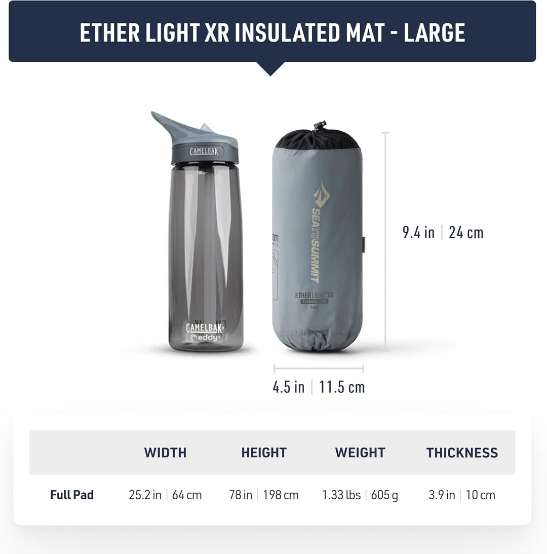 Sea to Summit – Ether Light XR Thermo Luftmatratze Large – ThermalCore Isolierung – Xpress Ventil –