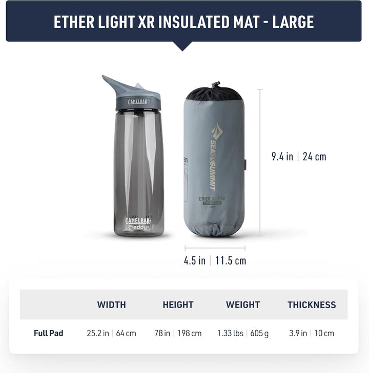 Sea to Summit – Ether Light XR Thermo Luftmatratze Large – ThermalCore Isolierung – Xpress Ventil –