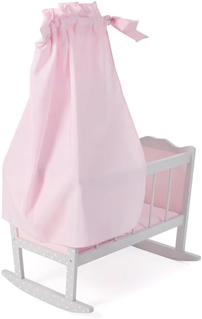 Bayer Chic 2000 - Puppenwiege, Wiege für Puppen, Puppenbett, Puppenmöbel, Puppenzubehör, Puntos grau
