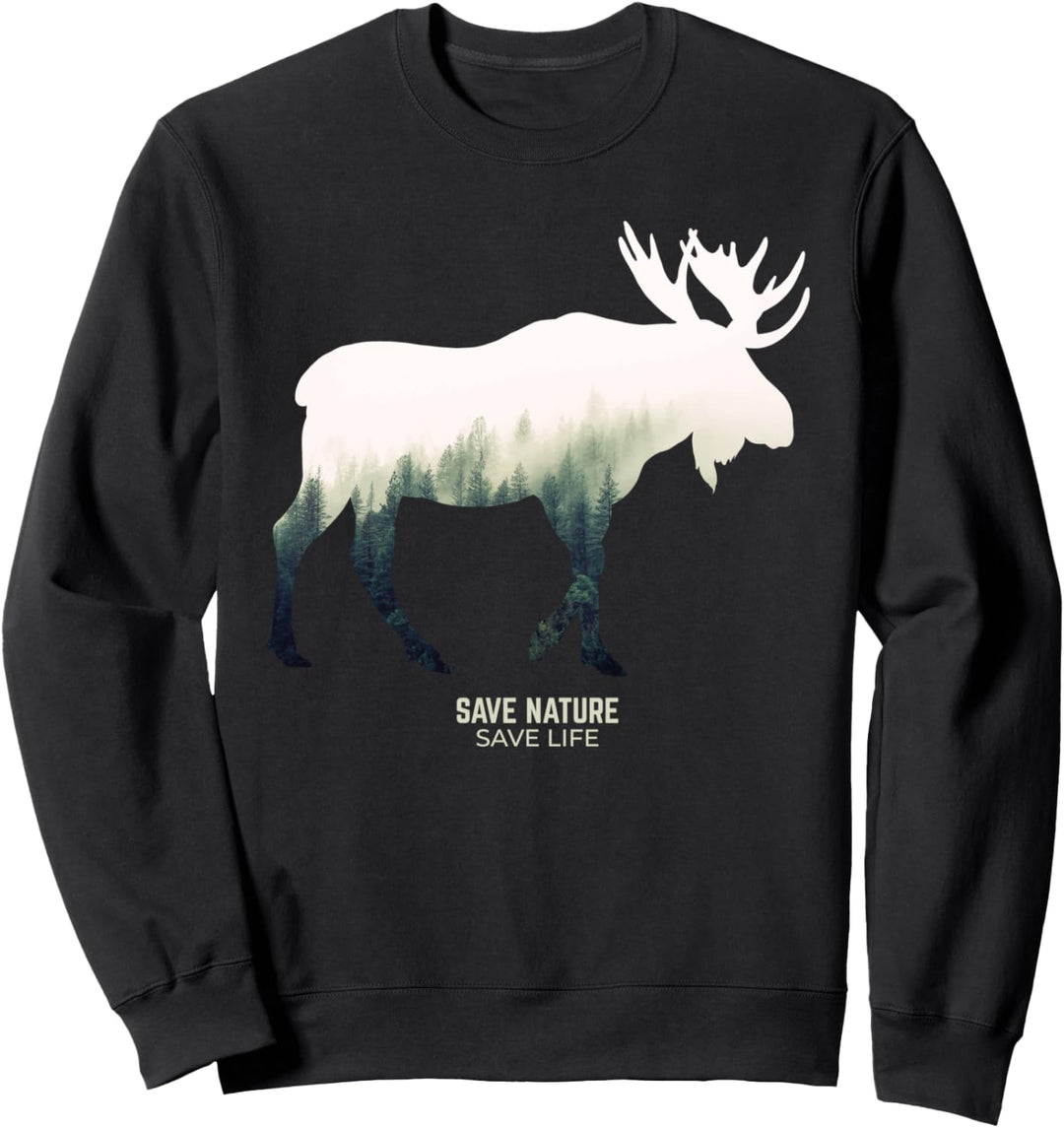 Elch Igel Tiere im Wald Umwelt Klimaschutz Sweatshirt