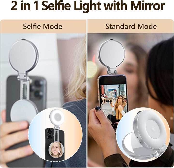 Magnetische Selfie-Licht, Magnetische Selfie Licht Kompatibel mit Magsafe, 360°LED Handy-Licht mit S