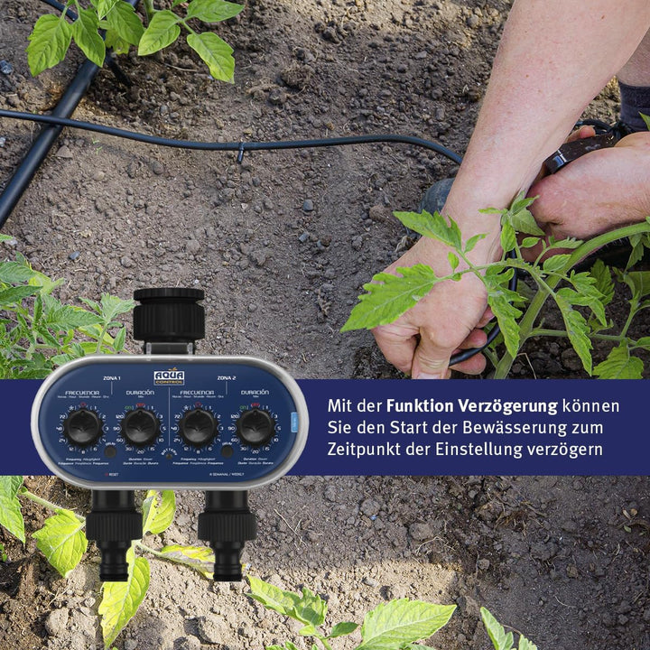 Aqua Control C4011 - Bewässerungsprogrammierer für den Garten - Für alle Arten von Hähnen - Mit 2 ge