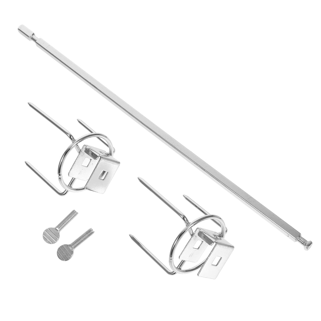 ANDRESLAD 1Satz Edelstahl Drehspiess Set für Grill und BBQ Rotisserie für Hähnchen Fisch und Fleisch