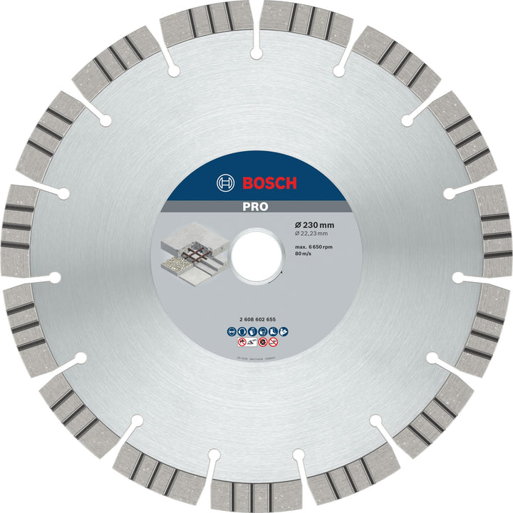 Bosch Professional Diamanttrennscheibe Best für Concrete, 230 x 22,23 x 2,4 x 15 mm, 230 x 22,23 x 2