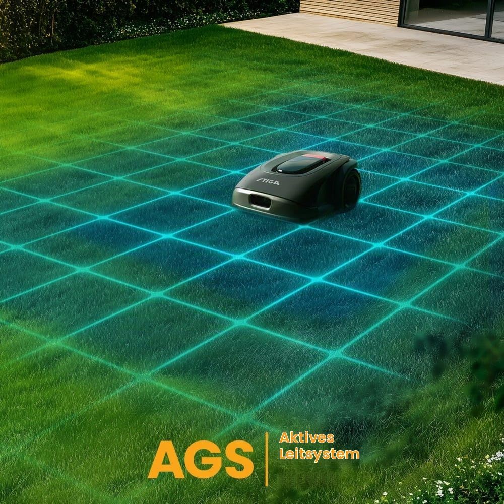 STIGA A 8 - Autonomer Mähroboter, kabellos, AGS &amp; GPS-RTK Navigation, bis zu 800 m², App-gesteuert,