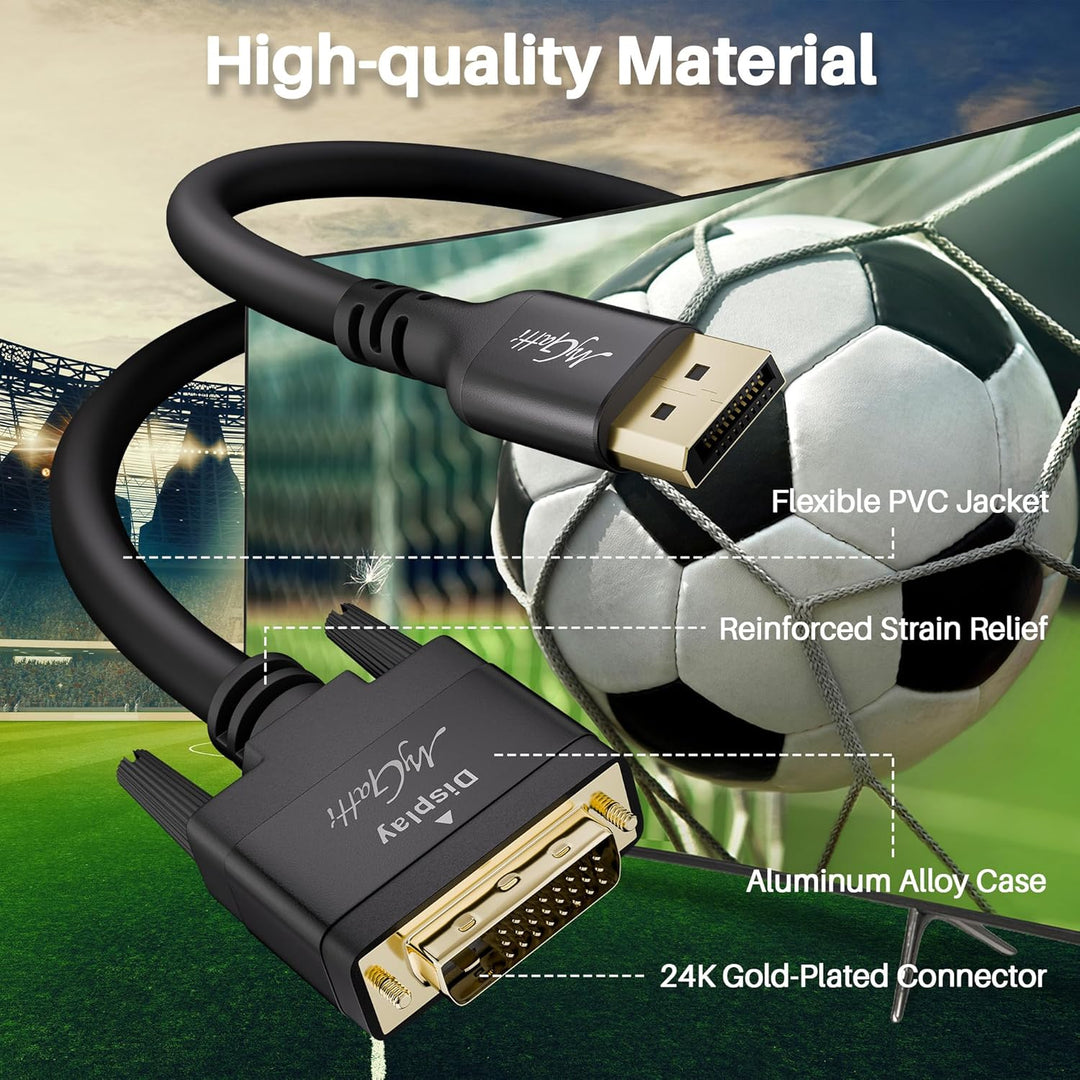 DisplayPort auf DVI Kabel 5m, 4K@30Hz Unidirektional monitorkabel,DP Stecker zu DVI Stecker adapterk