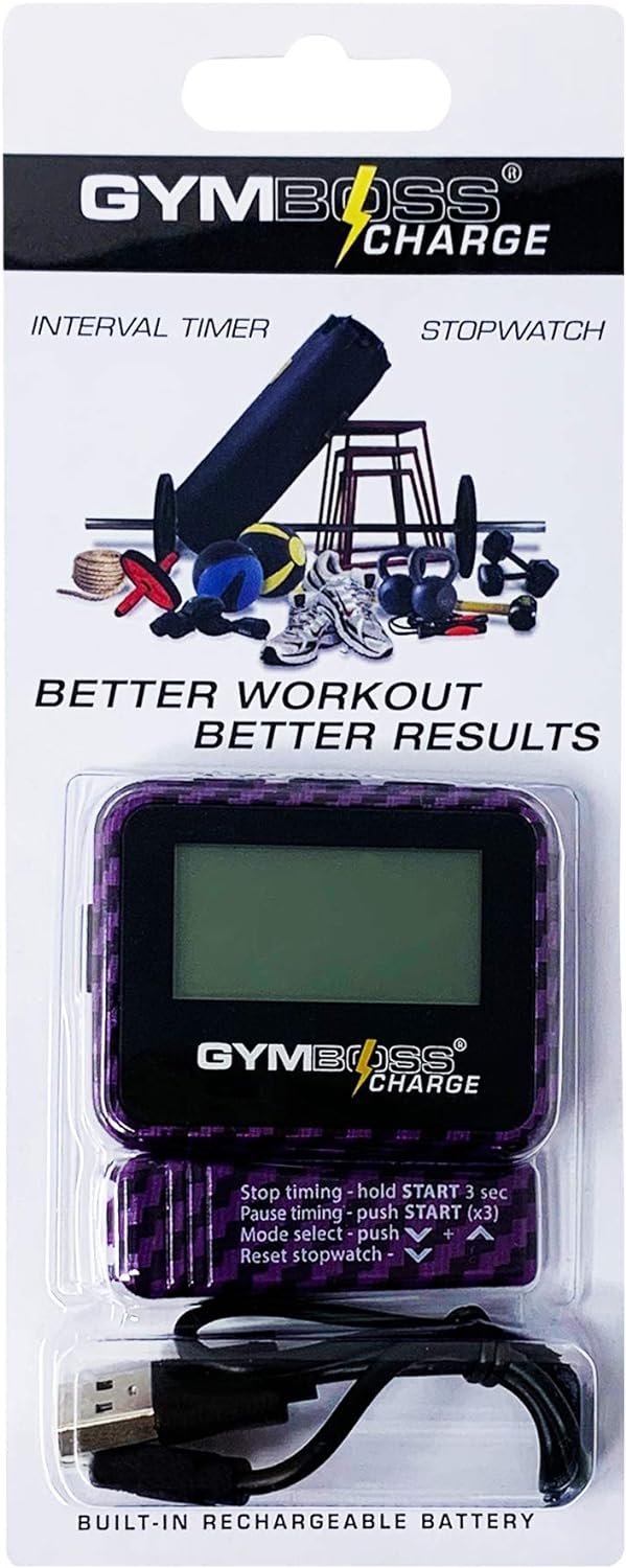 Gymboss Charge Intervall-Timer und Stoppuhr (Carbon/Violett) Karbon Violett, Karbon Violett