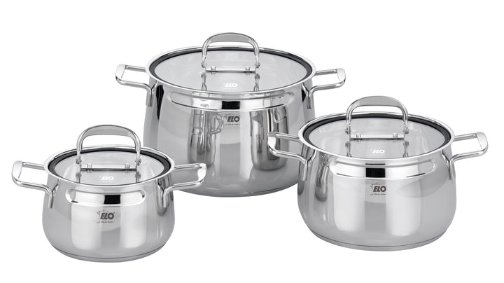 Topfset 3-teilig Mystery 91005, stapelbar, Edelstahl 18/10 - mit Volumenskala & Öl-Dosiersystem, bac