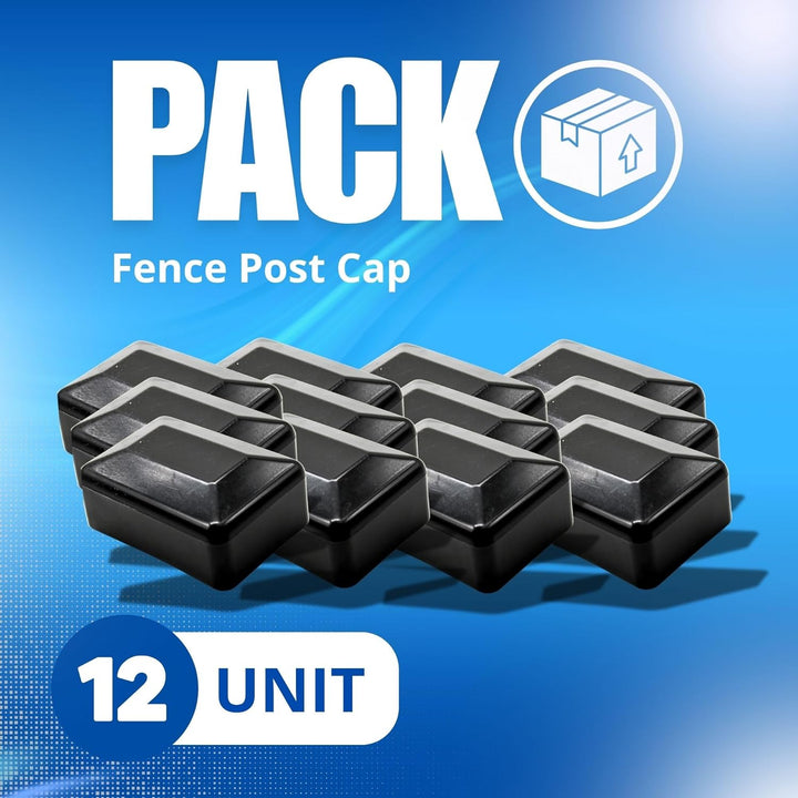DOJA Barcelona Zaunpfosten Kappen Für Effektiven Schutz - Pack 12-80x60: Schwarz - Pfostenkappen Mit