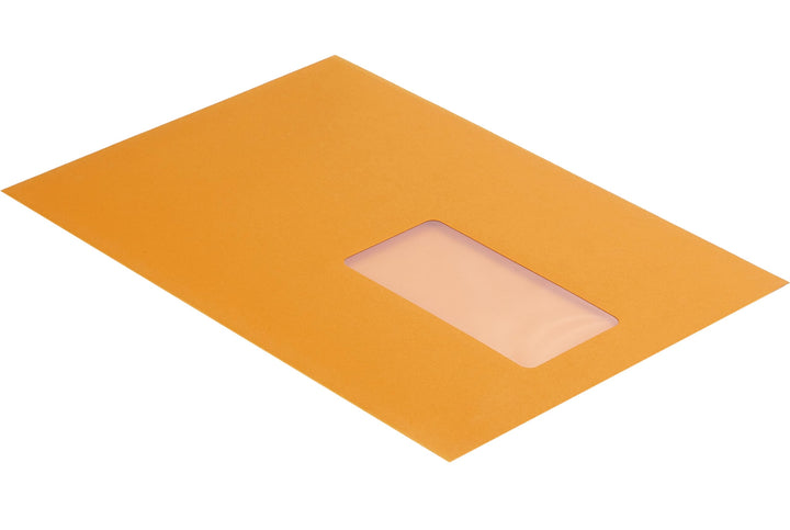 Farbige Briefumschläge - Orange ~162 x 229 mm (DIN C5) | 130 g/qm Colorista | Mit Fenster | Haftkleb