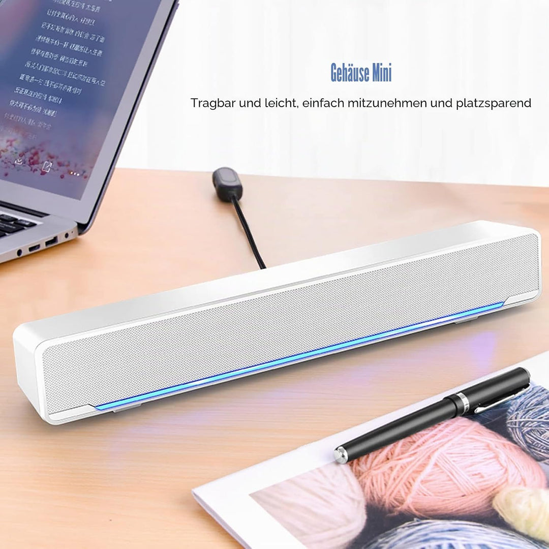 Kabelgebundener Lautsprecher, USB-Kabelgebundener Stereo-Soundbar-Musik-Player, Bass-Surround-Soundb