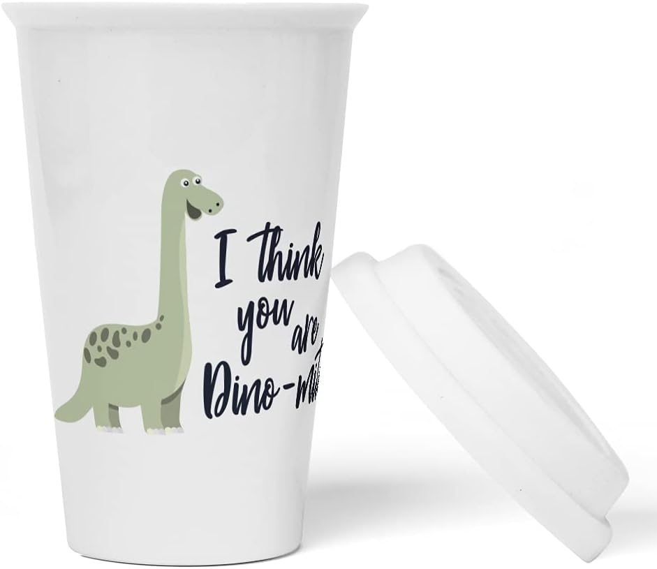 JUNIWORDS To-Go Becher mit Deckel, I think you are Dino-mite