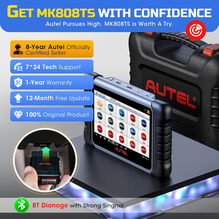 Autel 2023 Neuestes MK808S-TS OBD-II Diagnosewerkzeuge TPMS-Programmier Neulerntool Diagnosescanner