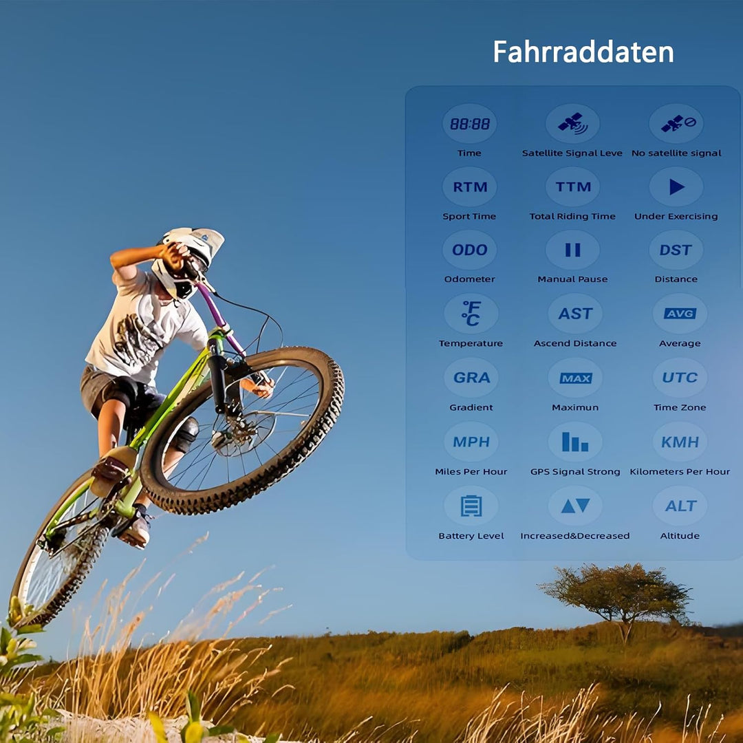 2,2/2,4 Zoll Fahrradcomputer, kabelloser Kilometerzähler, wasserdichter Multifunktions-Tachometer, g