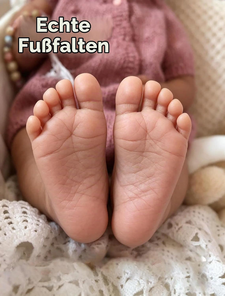 Zero pam Reborn Baby Mädchen, 48cm Reborn Baby Vollsilikon Lebensecht Puppe Mit Haaren, Realistisch