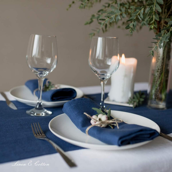 Linen &amp; Cotton Hochwertige 4 x Stoffservietten/Servietten Stoff/Leinenservietten Hygge -100% Leinen,