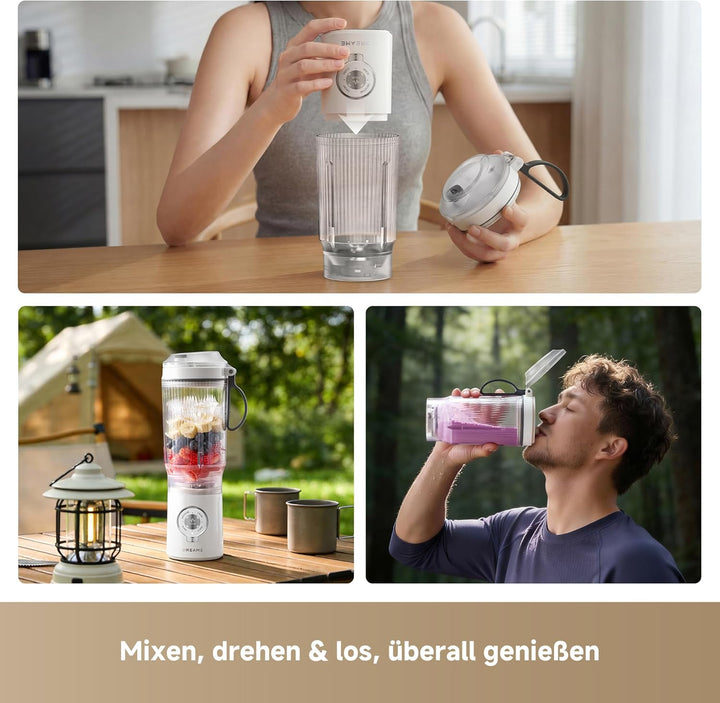 DREAME PortFresh Tragbarer Mixer, Abnehmbares Motorgehäuse, Schnellladen, 880 ml BPA-freier Mixbeche