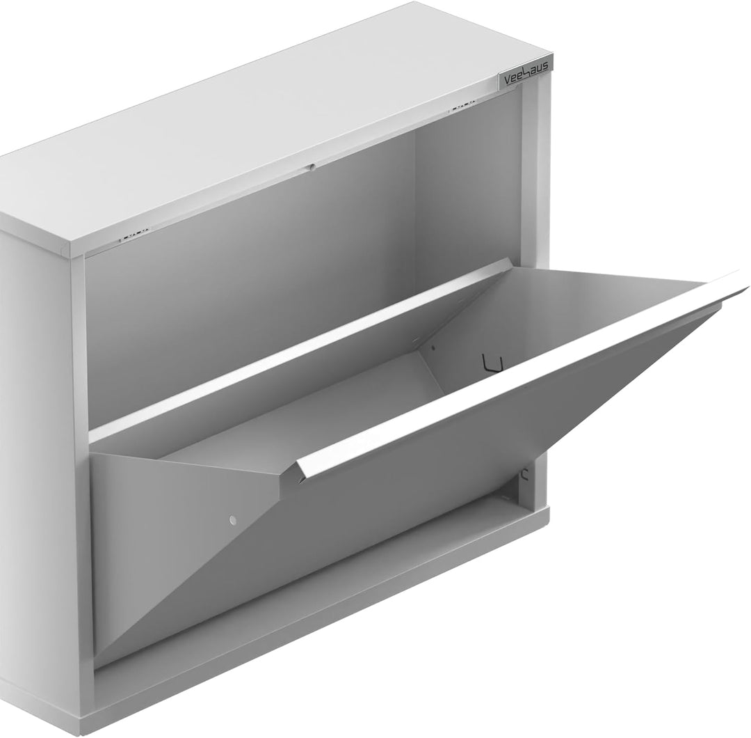 VEEHAUS Schuhregal Schmal Metall Schuhschrank Hoch Schuhkipper mit Magnetische Abdeckung Metall Mont