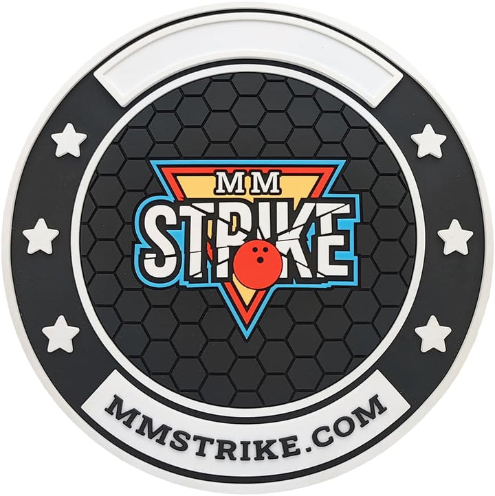 MMSTRIKE 2x Bowling Shammy Leather Replaceable Pads + Black&White GripFlex Rubber Base Disc-Hook & L