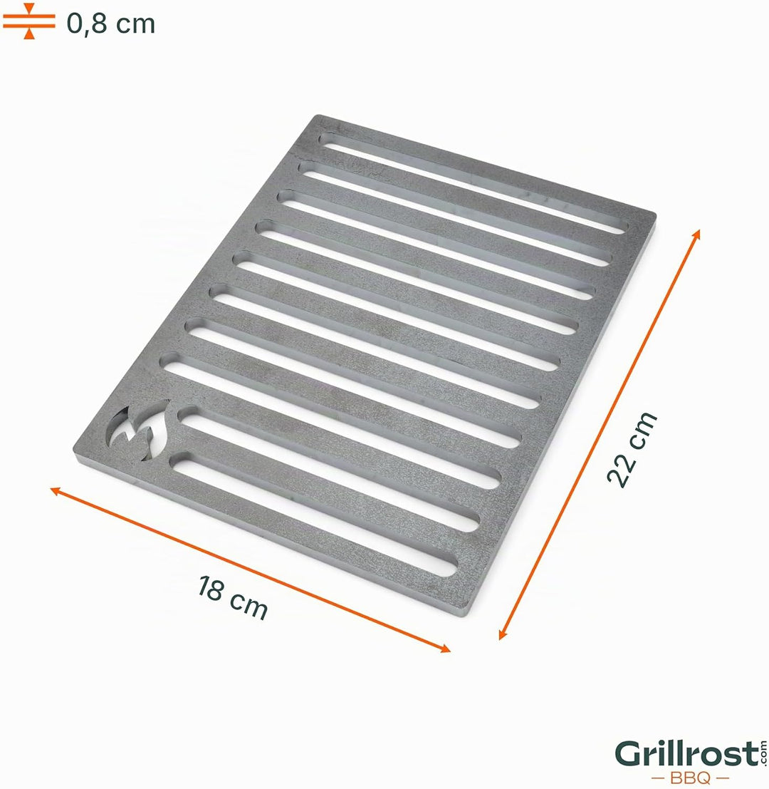 Grillrost.com Das Original Ofenrost 18x22cm aus massivem Stahl - Kein Guss dadurch Keine Bruchgefahr