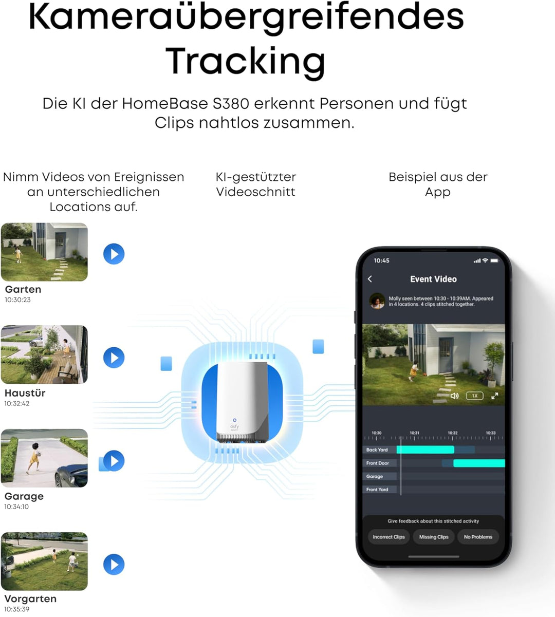 eufy SoloCam E42 (2-Cam Kit), 4K Überwachungskamera für aussen, HomeBase S380, Solar, KI-Bewegungstr