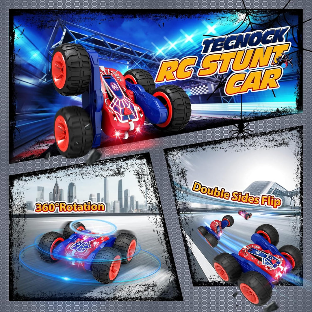 Tecnock 2024 Ferngesteuertes Auto mit 2.4 Ghz Fernbedienung 360°Flip Stunts Rc Auto Monstertruck mit