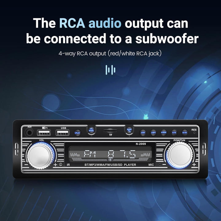 Auto-Audio-Receiver, Single-Din-Multimedia-Autoradio, Bluetooth FM, MP3 USB, SD-Digital-FM-Radio-Aud