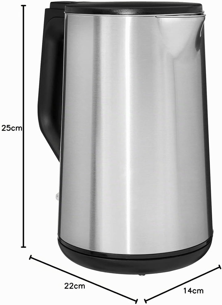 Wasserkocher WATER 3020 | 1,5 Liter | Elektrischer Wasserkocher mit Filter | 2200 W | Doppelwandiges