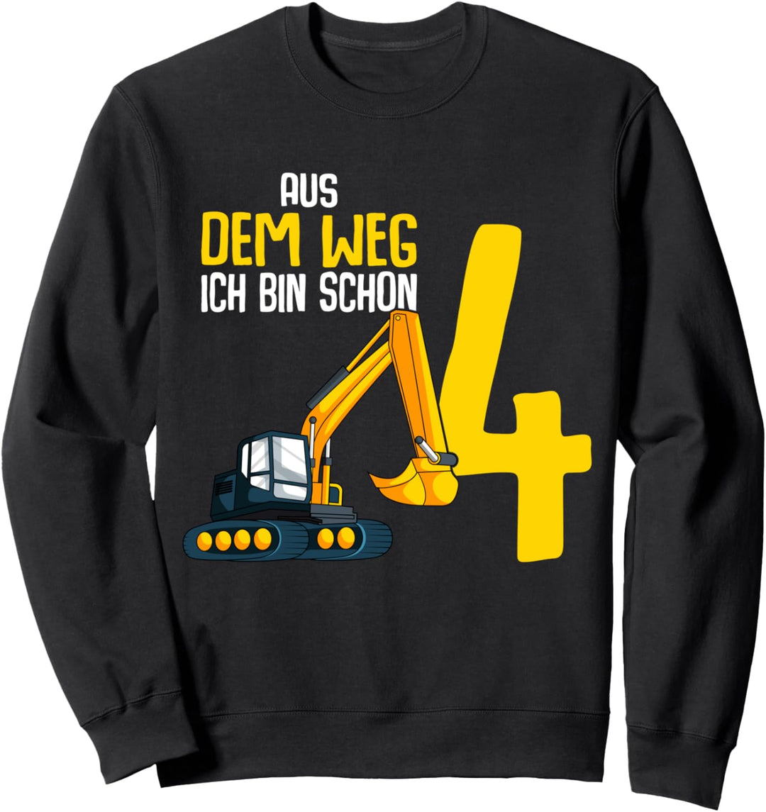 4. Geburtstag Bagger Baggerfahrer 4 Jahre Kinder Junge Sweatshirt