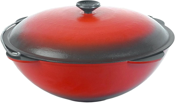 6 L Emaillierter Schwenktopf Kazan mit Antihaftbeschichtung mit Bügel und Deckel Campingtopf Gulasch
