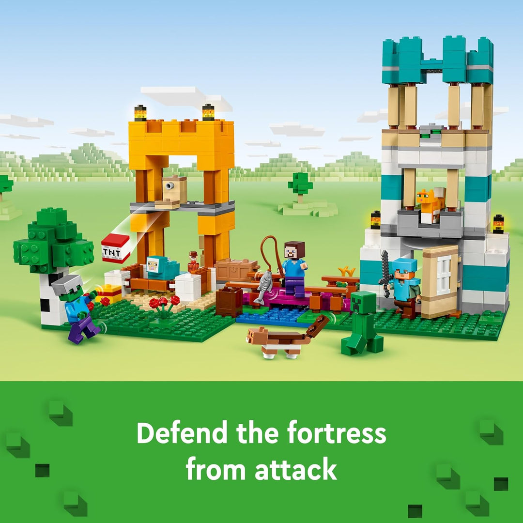 Lego 21249 Minecraft Die Baukasten 4.0, 2-in-1-Set; Bauen Sie Flusstürme oder eine Katzenhütte, mit