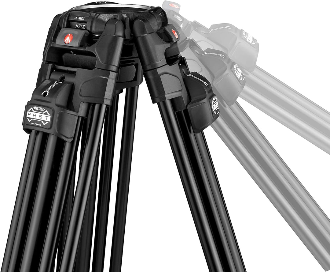 Manfrotto, Profi-Videokamera-Stativ 645, Tripod aus Aluminium mit schnellen Doppelrohrbeinen, Kamera