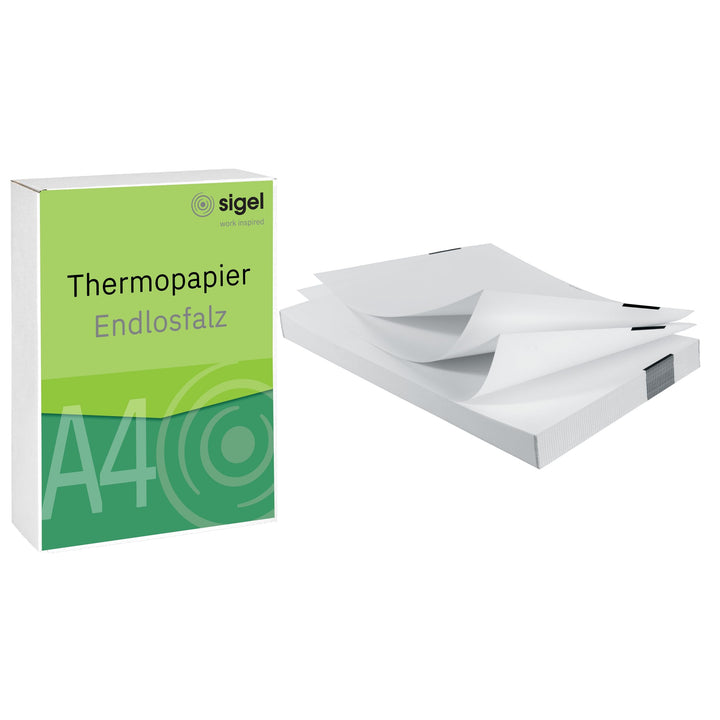 SIGEL TP111 Endlosfalz Thermopapier DIN A4, 76 g, 250 Blatt, Premium - 12 Jahre archivierbar, für al
