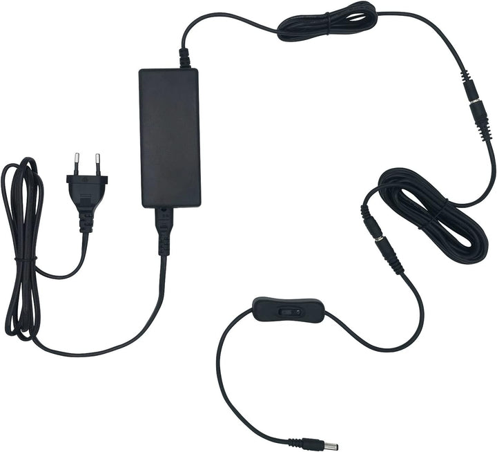 MyVolts 12V EU-Netzteil kompatibel mit Denon DN-MC6000 DJ Controller - mit Verlängerungskabel und In