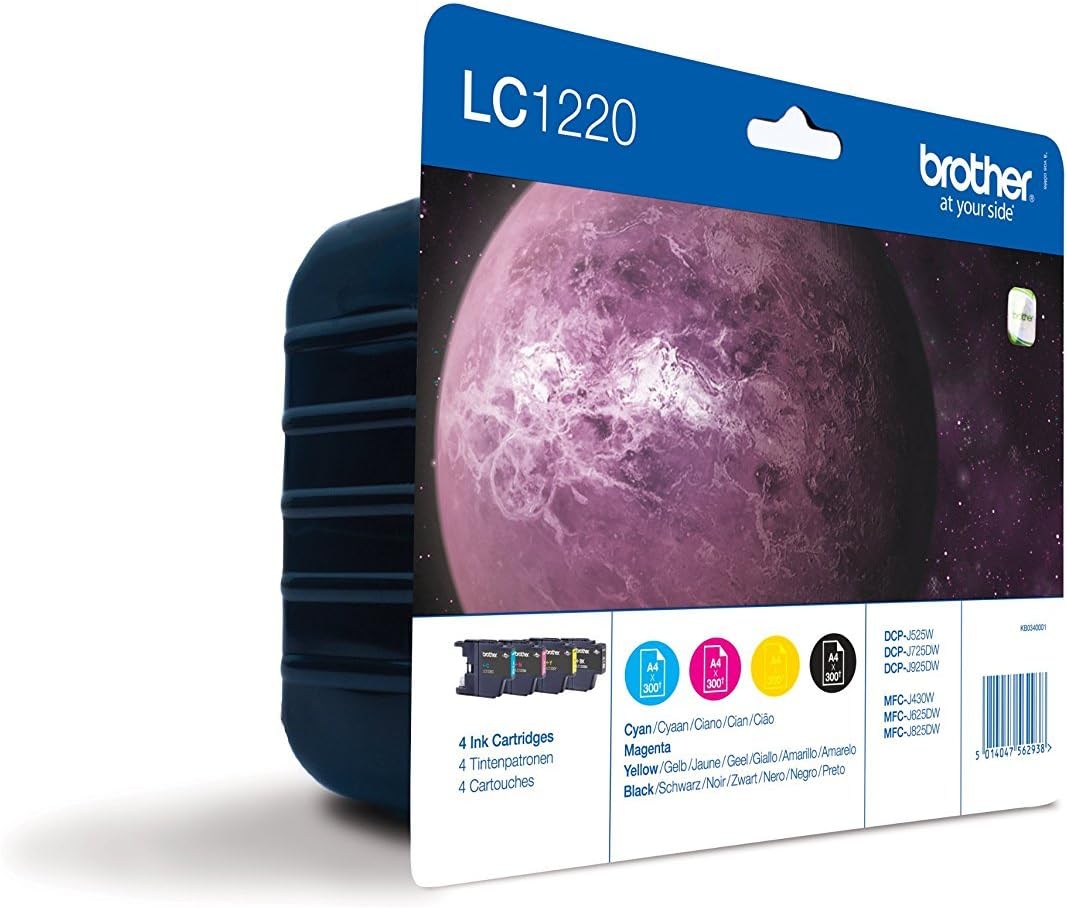 Brother Tinte LC-1220 Original Kombi-Pack Schwarz, Cyan, Magenta, Gelb LC1220VALBPDR Single, Single