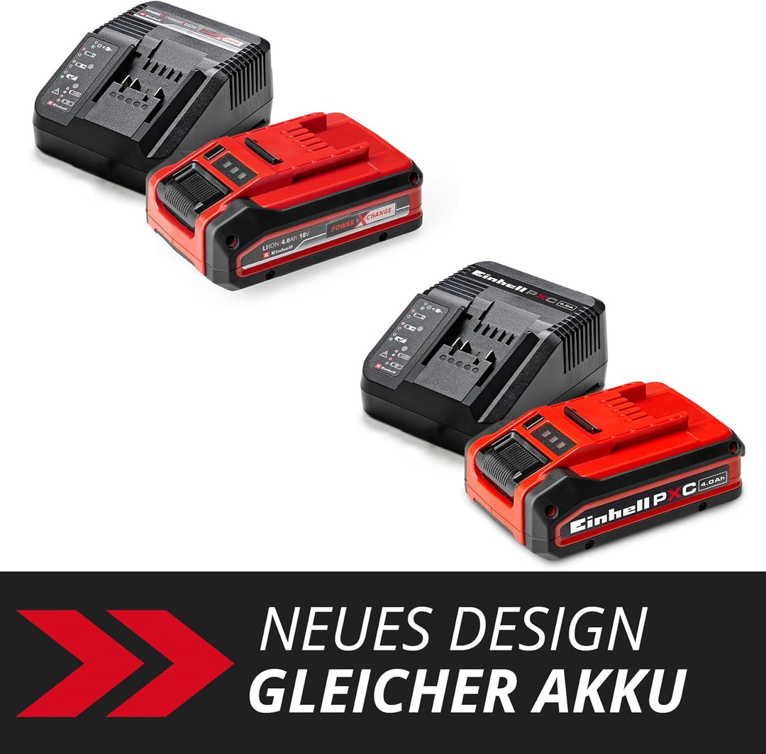 Original Einhell 4 Ah Plus Power X-Change Starter Kit (1x 18 V 4 Ah Plus Akku, 1x 3 A Ladegerät, 75