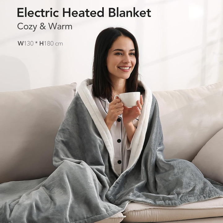 CURECURE Heizdecke 180 x 130 cm Wärmedecke Elektrisch fürs Bett mit Abschaltautomatik Überhitzungssc