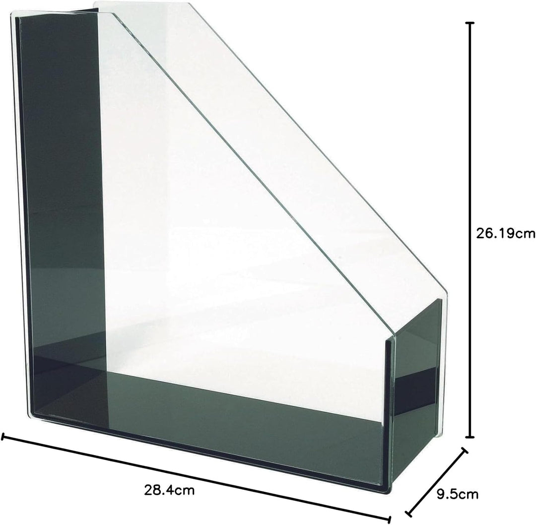 Wedo 601301 Acryl Stehsammler (A4 Acryl Exklusiv) glasklar/schwarz Glasklar/Schwarz Stehsammler A4,